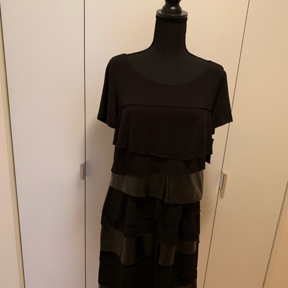 Alfani Women’s Black Faux Leather Women’s Dress